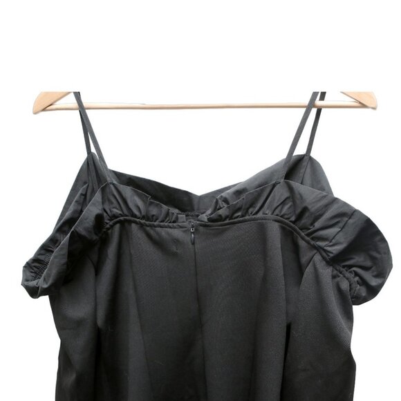 DO+BE Off Shoulder Dress Ruffle Neckline Stretch Knee Length Fancy Party Black - Picture 8 of 9